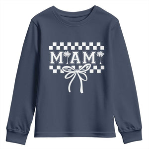 Preppy Miami Bow Aesthetic Youth Sweatshirt Cute Checkered Palm Tree College Girl TS02 Navy Print Your Wear
