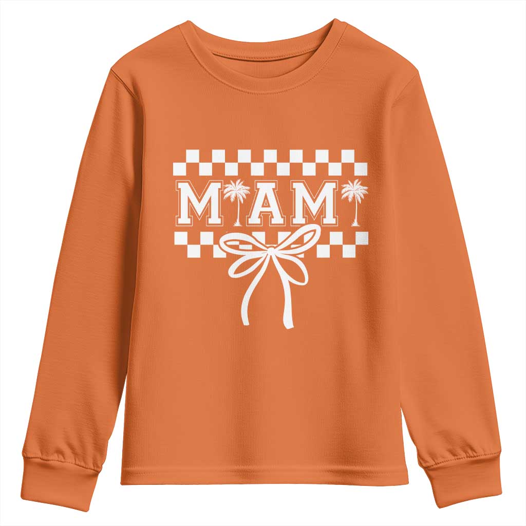 Preppy Miami Bow Aesthetic Youth Sweatshirt Cute Checkered Palm Tree College Girl TS02 Orange Print Your Wear