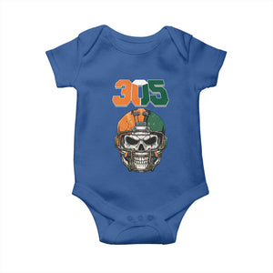 305 Football Warrior Skull Baby Onesie Orange and Green Miami Vibes TS02 Royal Blue Print Your Wear