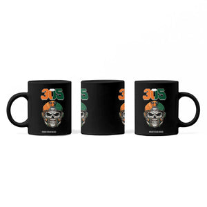 305 Football Warrior Skull Coffee Mug Orange and Green Miami Vibes TS02 Print Your Wear
