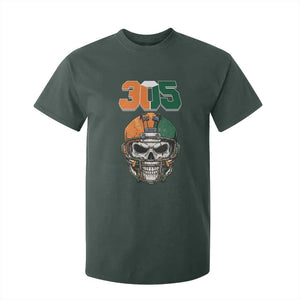 305 Football Warrior Skull T Shirt For Kid Orange and Green Miami Vibes TS02 Dark Forest Green Print Your Wear