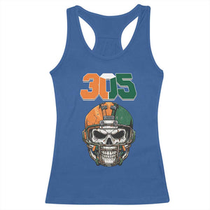 305 Football Warrior Skull Racerback Tank Top Orange and Green Miami Vibes TS02 Royal Blue Print Your Wear