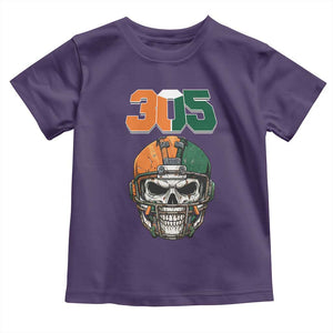 305 Football Warrior Skull Toddler T Shirt Orange and Green Miami Vibes TS02 Purple Print Your Wear