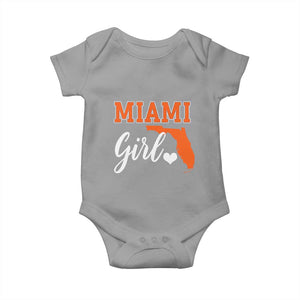 Miami Girl Pride Baby Onesie Florida State Map Local Love TS02 Sport Gray Print Your Wear