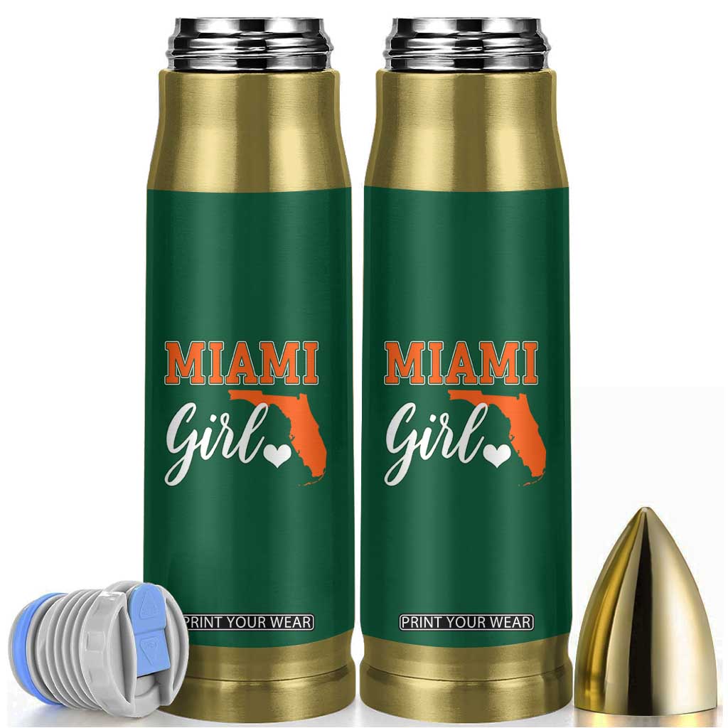 Miami Girl Pride Bullet Tumbler Florida State Map Local Love TS02 Irish Green Print Your Wear