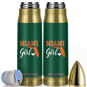 Miami Girl Pride Bullet Tumbler Florida State Map Local Love TS02 Irish Green Print Your Wear