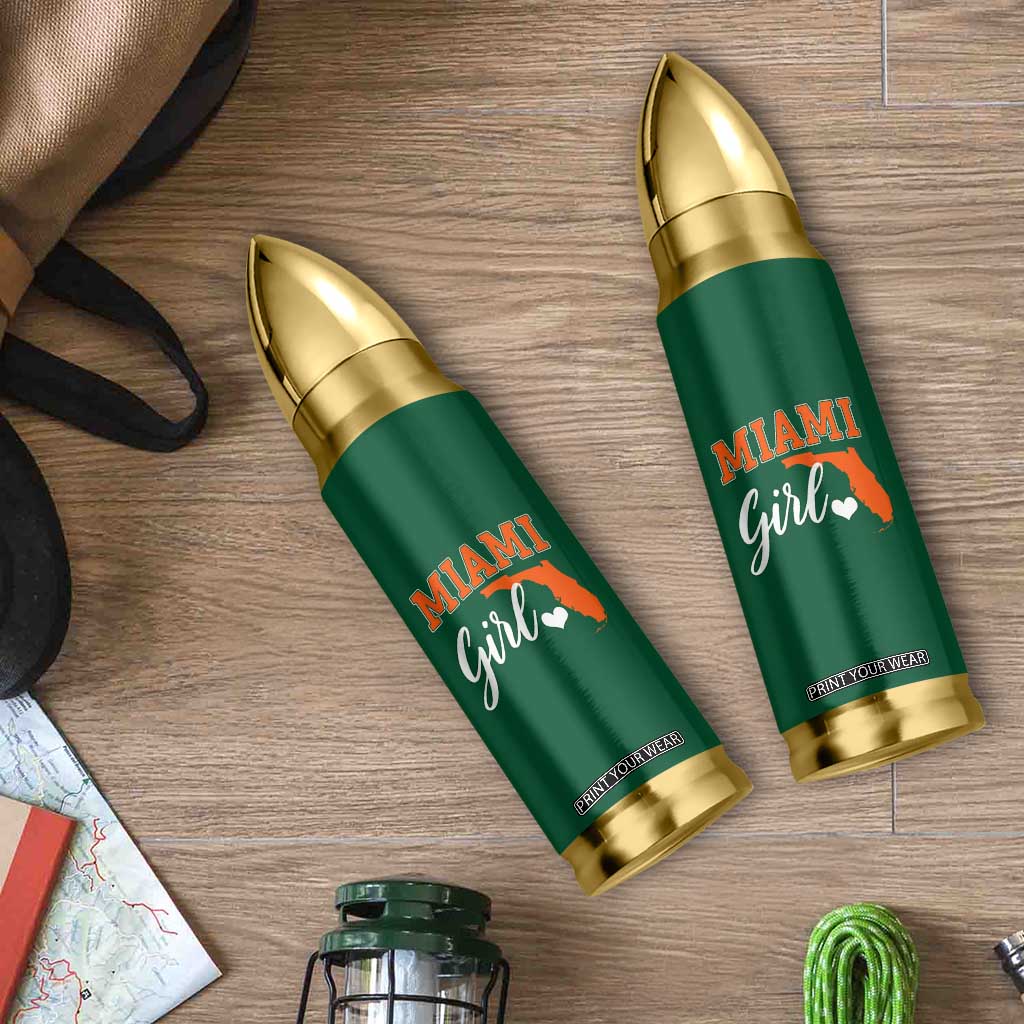 Miami Girl Pride Bullet Tumbler Florida State Map Local Love TS02 Print Your Wear
