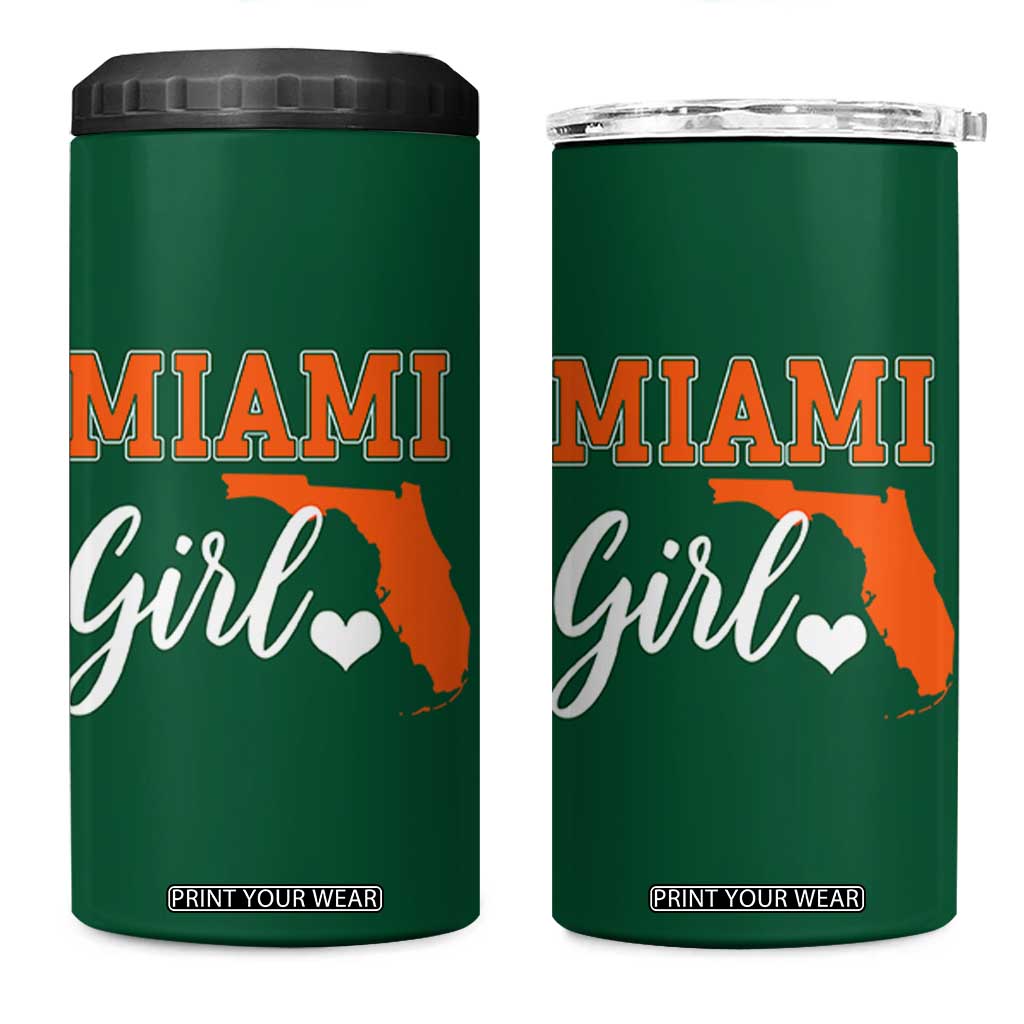 Miami Girl Pride 4 in 1 Can Cooler Tumbler Florida State Map Local Love TS02 One Size: 16 oz Irish Green Print Your Wear