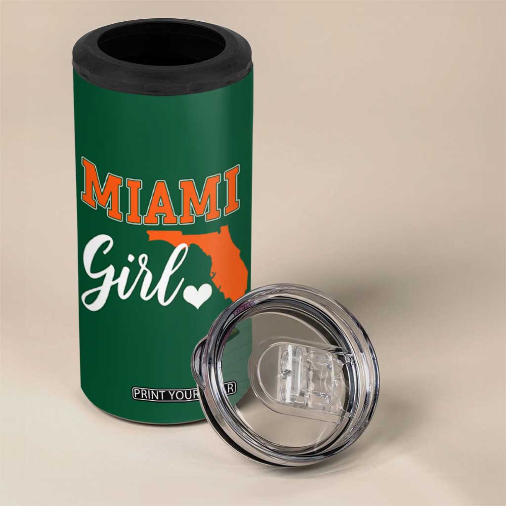 Miami Girl Pride 4 in 1 Can Cooler Tumbler Florida State Map Local Love TS02 Print Your Wear
