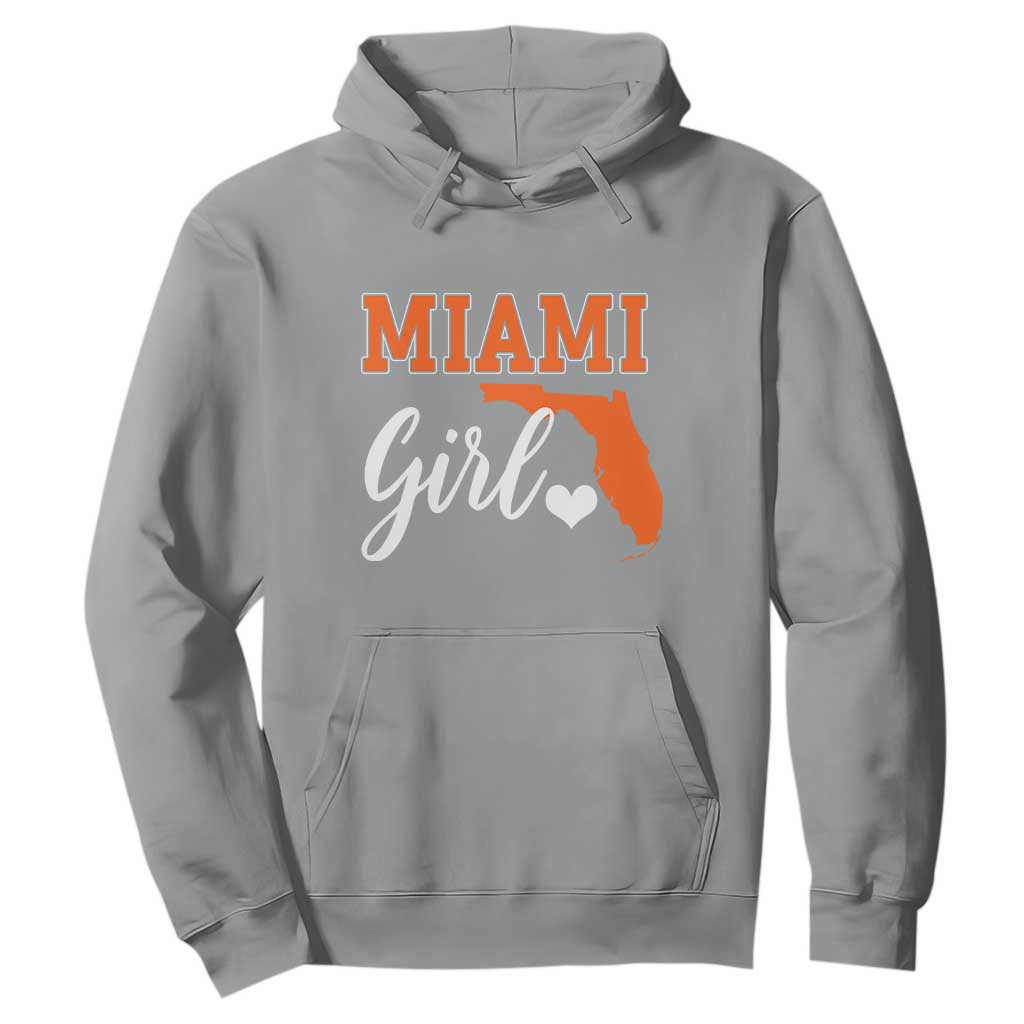 Miami Girl Pride Hoodie Florida State Map Local Love TS02 Sport Gray Print Your Wear