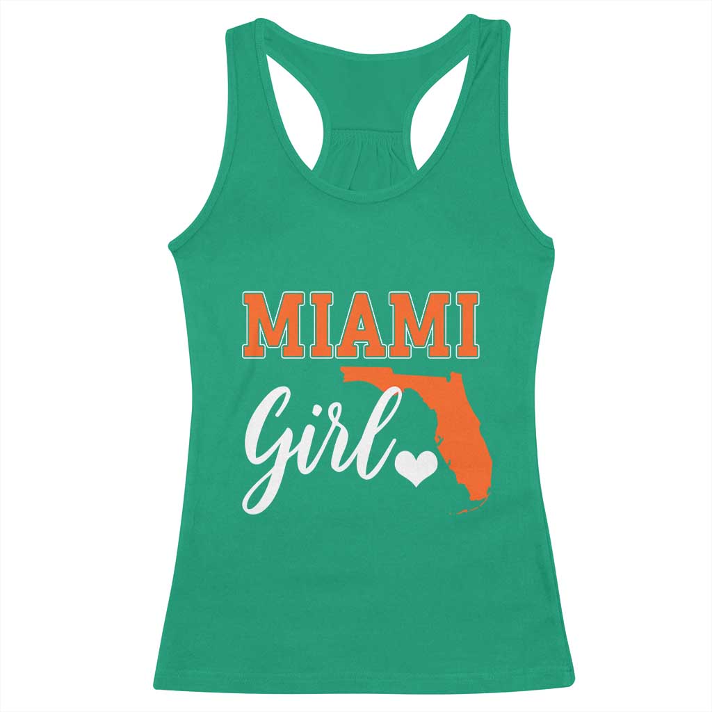 Miami Girl Pride Racerback Tank Top Florida State Map Local Love TS02 Irish Green Print Your Wear
