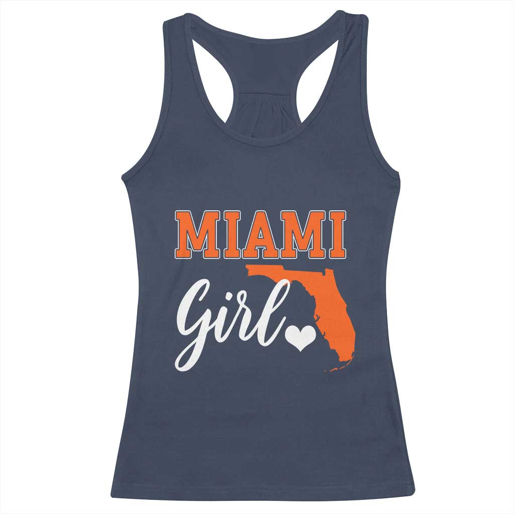 Miami Girl Pride Racerback Tank Top Florida State Map Local Love TS02 Navy Print Your Wear
