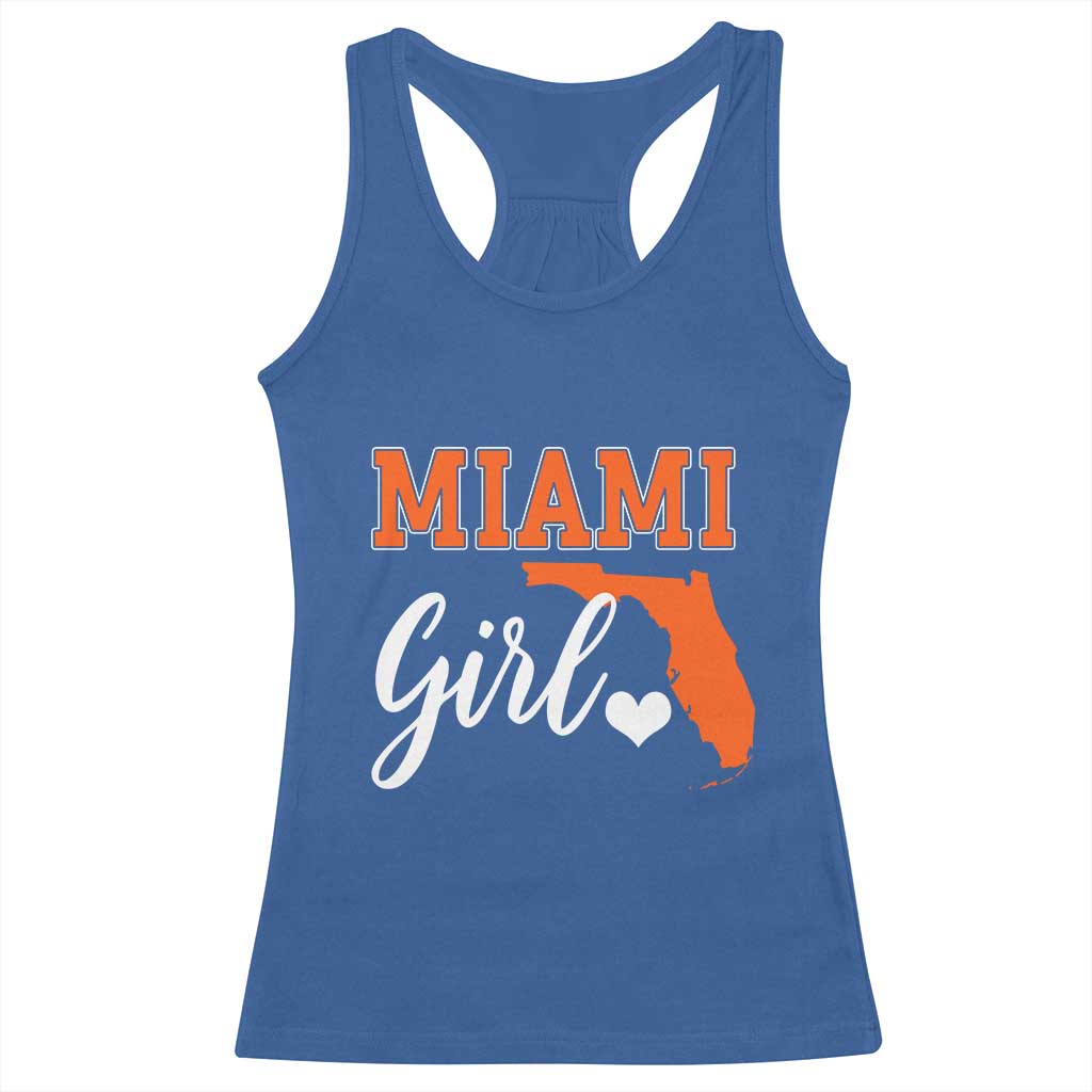 Miami Girl Pride Racerback Tank Top Florida State Map Local Love TS02 Royal Blue Print Your Wear