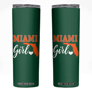 Miami Girl Pride Skinny Tumbler Florida State Map Local Love TS02 Irish Green Print Your Wear