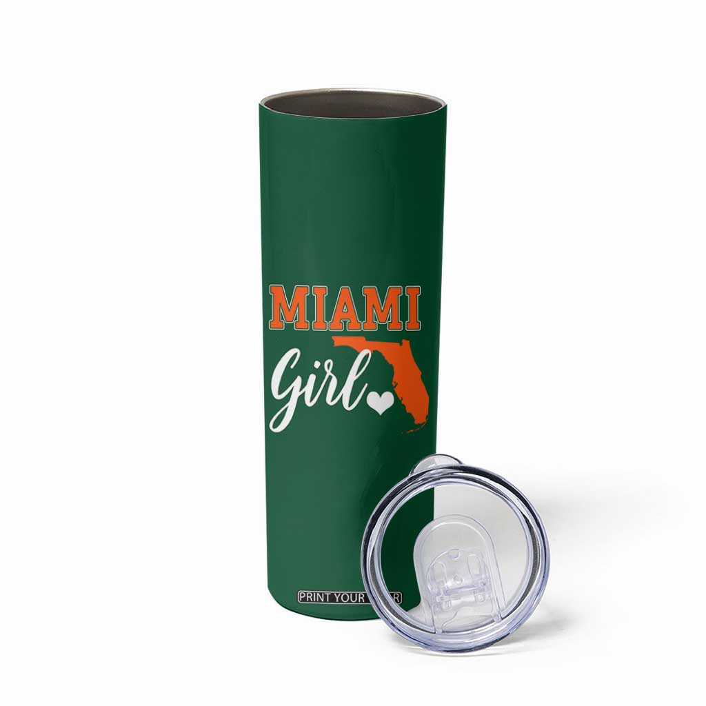 Miami Girl Pride Skinny Tumbler Florida State Map Local Love TS02 Print Your Wear