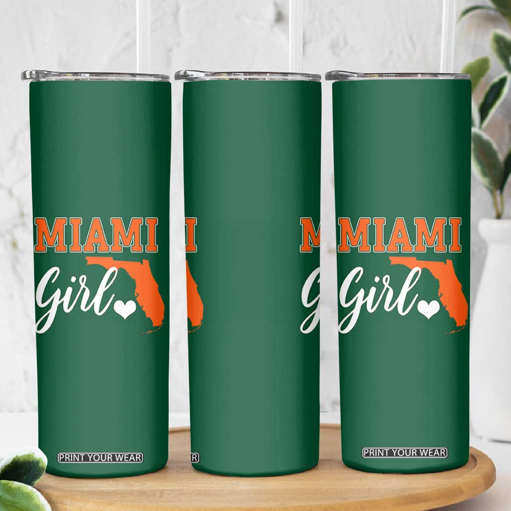 Miami Girl Pride Skinny Tumbler Florida State Map Local Love TS02 Print Your Wear