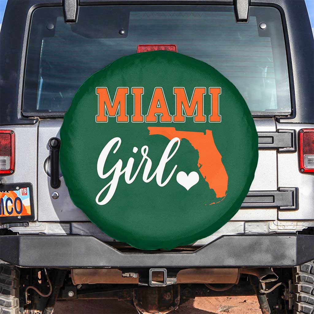 Miami Girl Pride Spare Tire Cover Florida State Map Local Love TS02 No hole Irish Green Print Your Wear