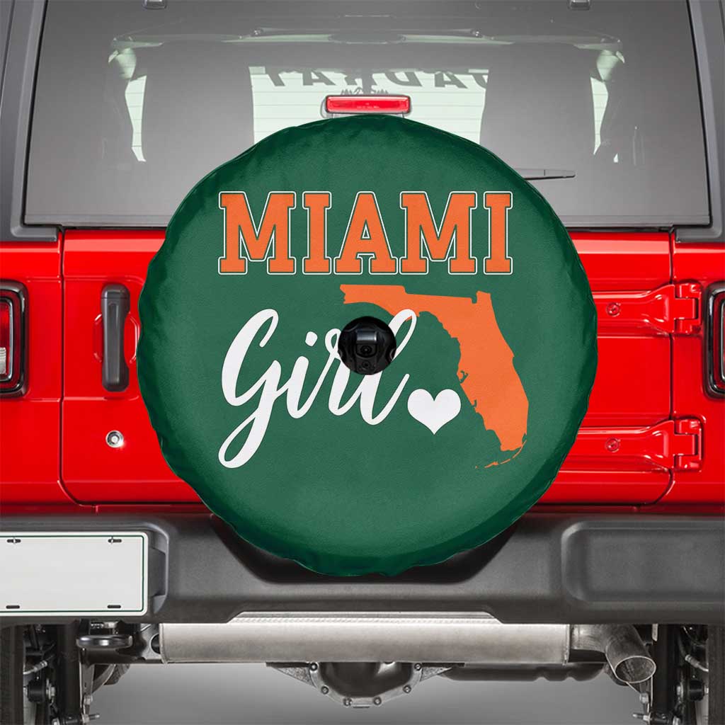 Miami Girl Pride Spare Tire Cover Florida State Map Local Love TS02 Irish Green Print Your Wear