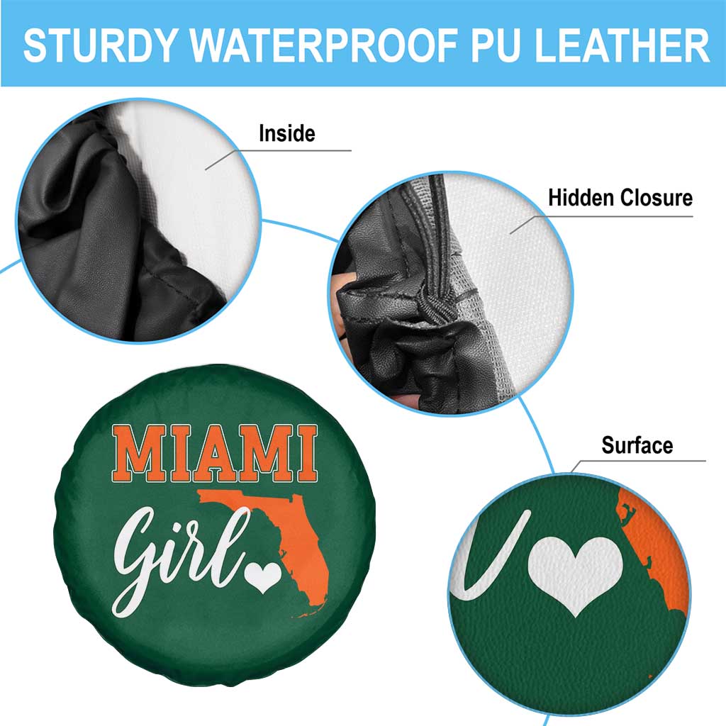 Miami Girl Pride Spare Tire Cover Florida State Map Local Love TS02 Print Your Wear