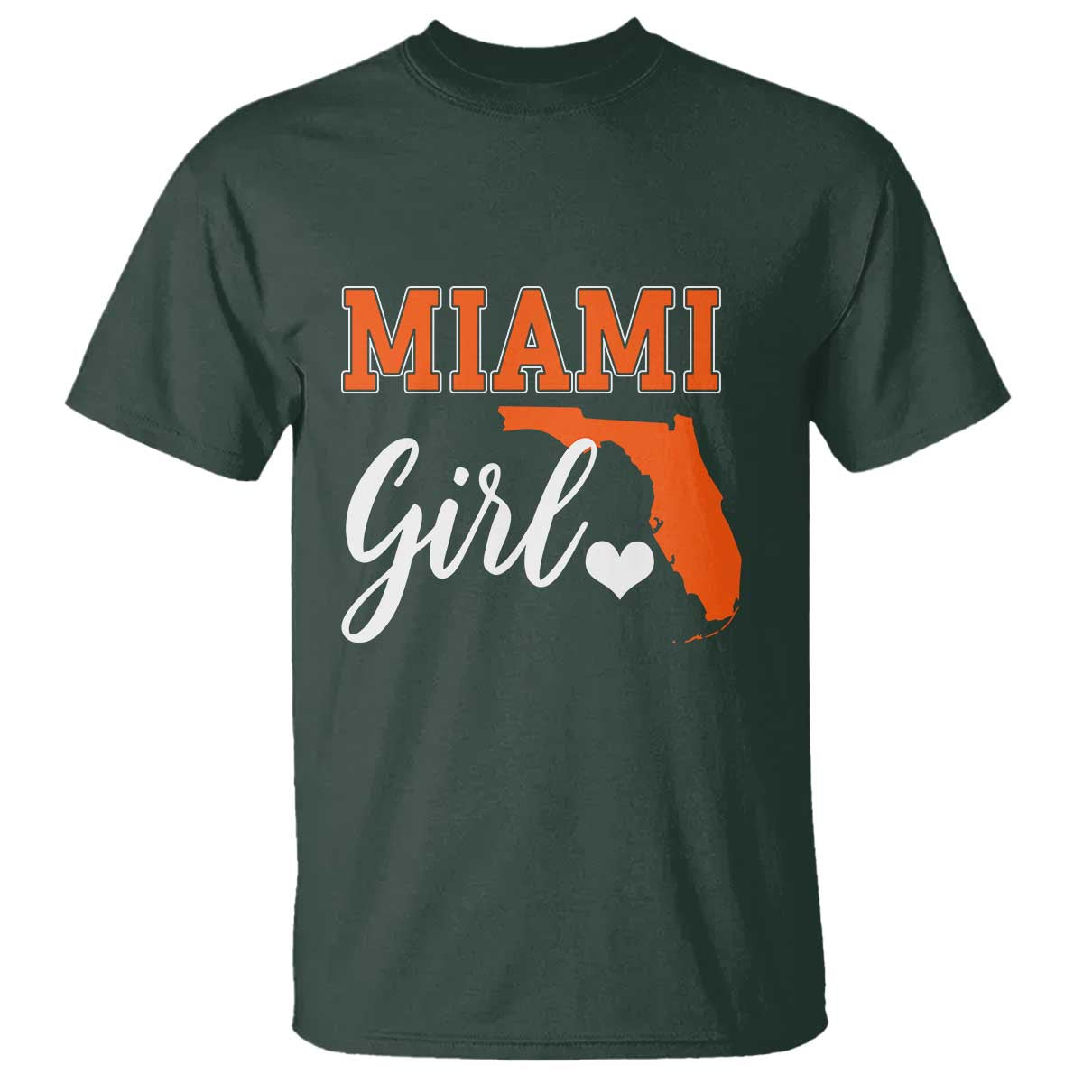 Miami Girl Pride T Shirt Florida State Map Local Love TS02 Dark Forest Green Print Your Wear