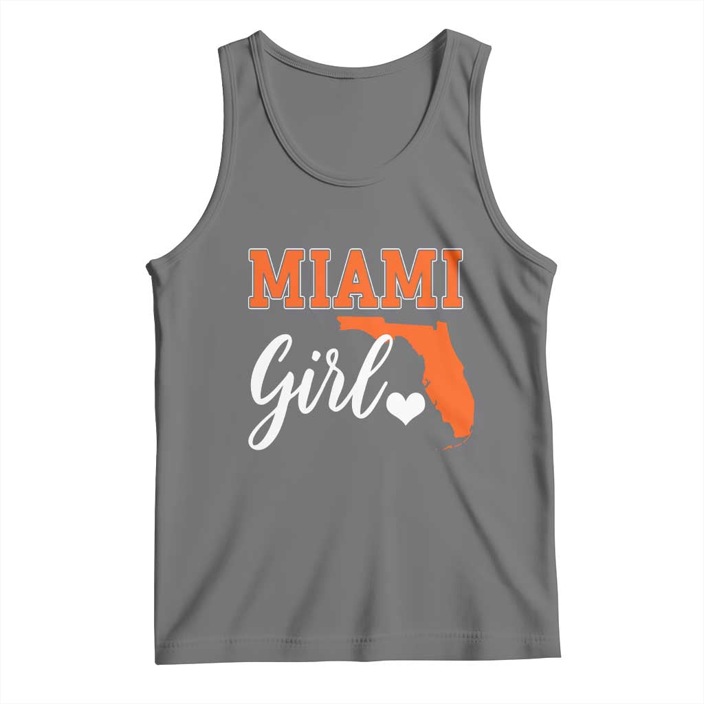 Miami Girl Pride Tank Top Florida State Map Local Love TS02 Black Heather Print Your Wear