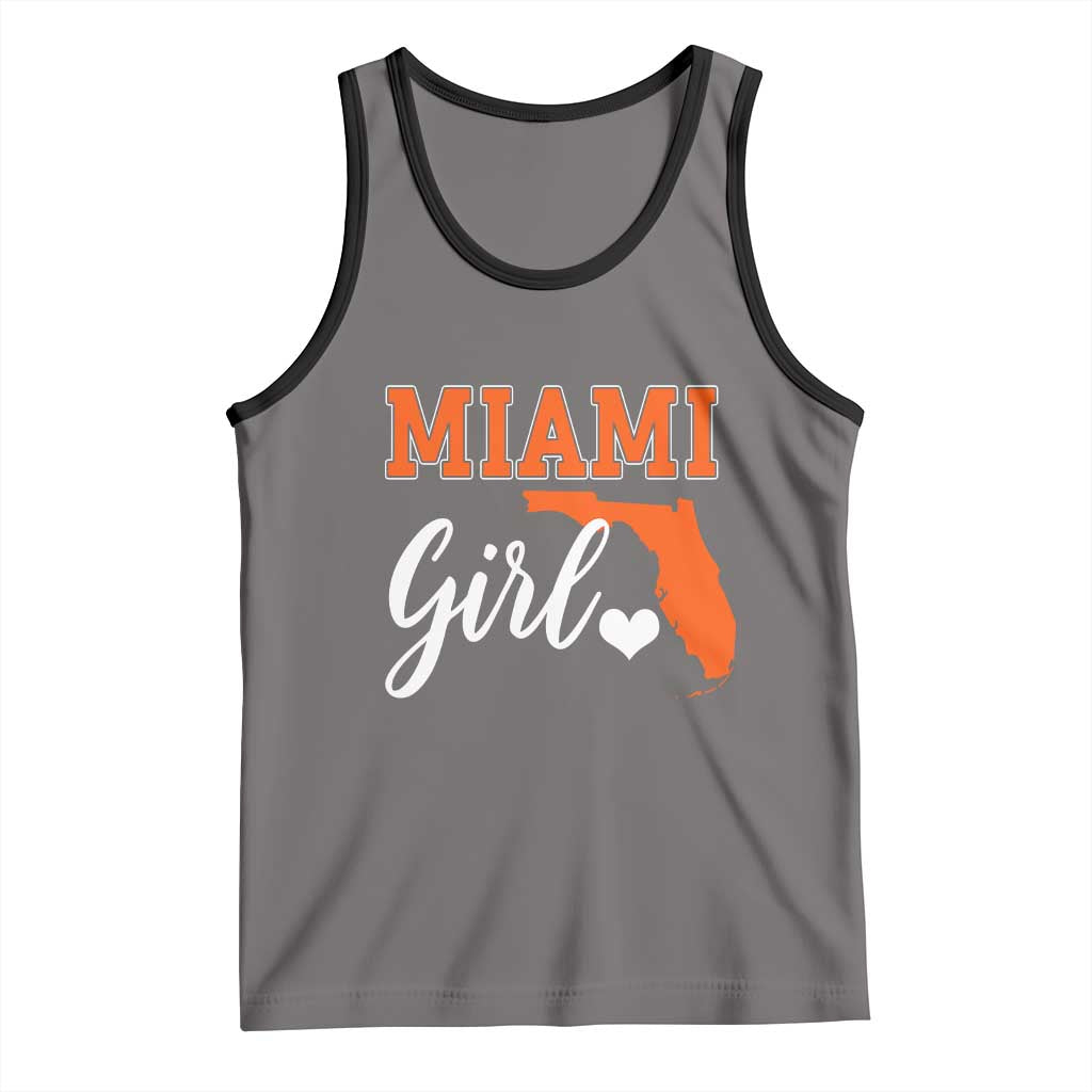 Miami Girl Pride Tank Top Florida State Map Local Love TS02 Deep Heather Black Print Your Wear