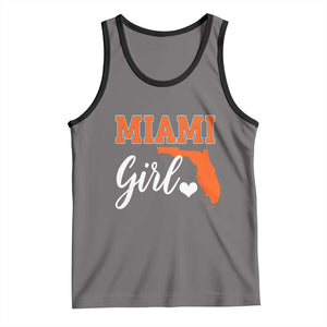 Miami Girl Pride Tank Top Florida State Map Local Love TS02 Deep Heather Black Print Your Wear