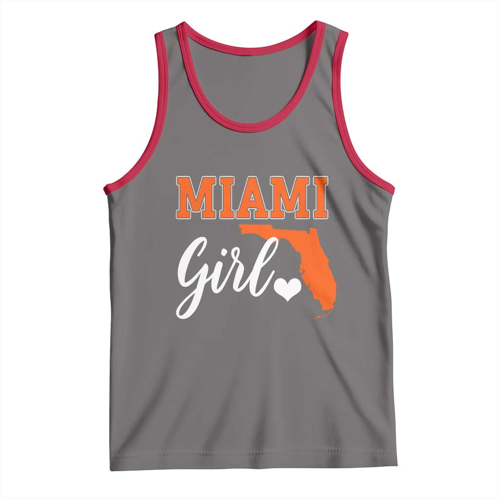 Miami Girl Pride Tank Top Florida State Map Local Love TS02 Deep Heather Red Print Your Wear