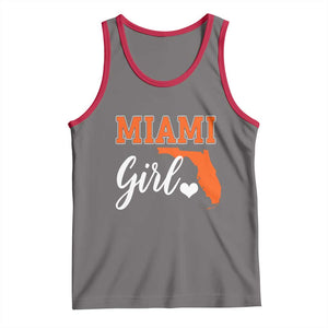 Miami Girl Pride Tank Top Florida State Map Local Love TS02 Deep Heather Red Print Your Wear