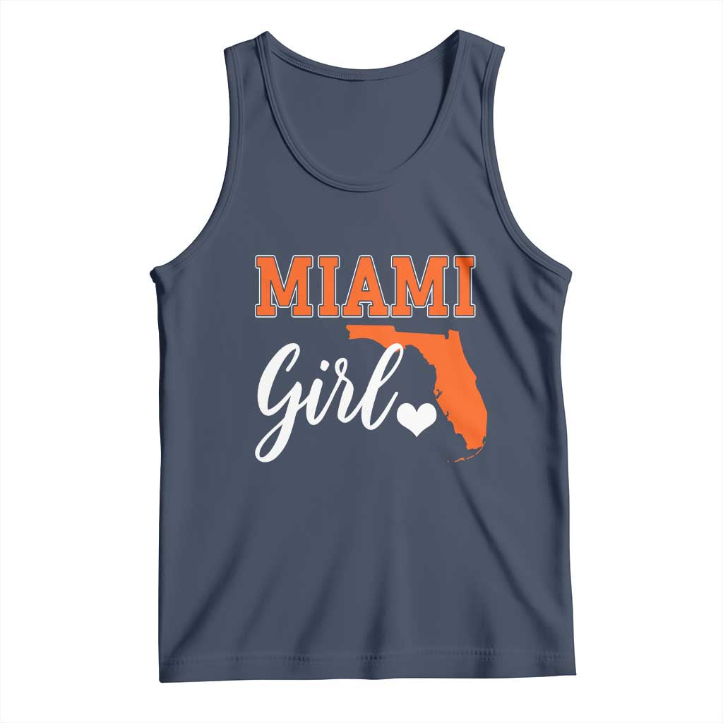 Miami Girl Pride Tank Top Florida State Map Local Love TS02 Navy Print Your Wear