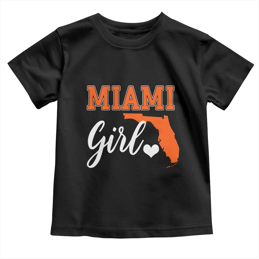 Miami Girl Pride Toddler T Shirt Florida State Map Local Love TS02 Black Print Your Wear