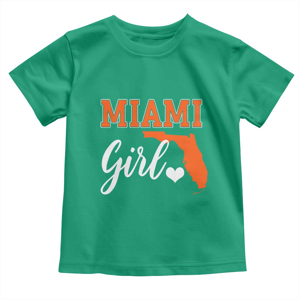 Miami Girl Pride Toddler T Shirt Florida State Map Local Love TS02 Irish Green Print Your Wear