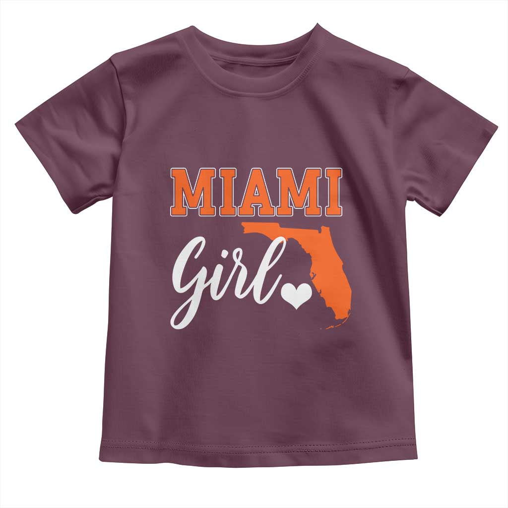 Miami Girl Pride Toddler T Shirt Florida State Map Local Love TS02 Maroon Print Your Wear