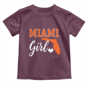 Miami Girl Pride Toddler T Shirt Florida State Map Local Love TS02 Maroon Print Your Wear