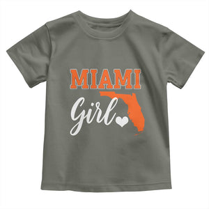 Miami Girl Pride Toddler T Shirt Florida State Map Local Love TS02 Military Green Print Your Wear