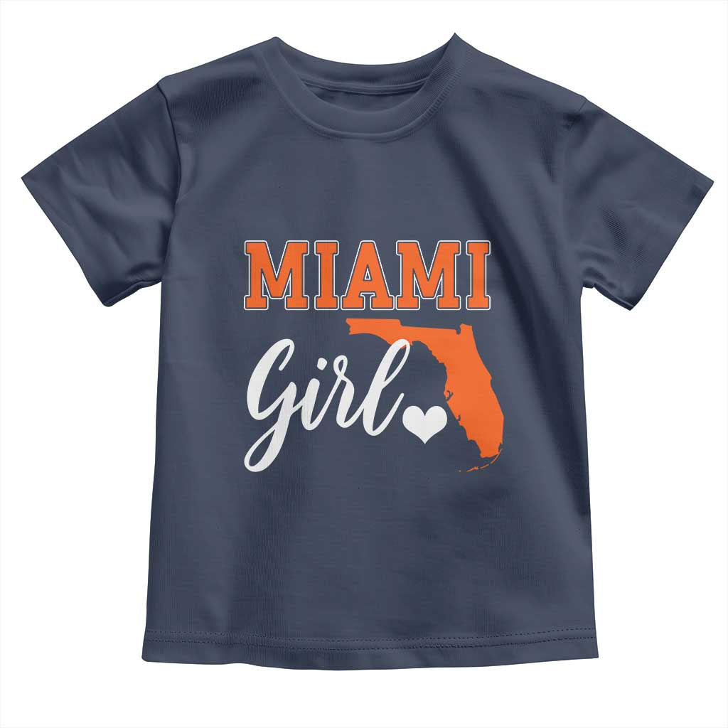 Miami Girl Pride Toddler T Shirt Florida State Map Local Love TS02 Navy Print Your Wear