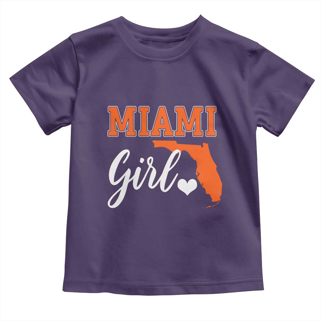 Miami Girl Pride Toddler T Shirt Florida State Map Local Love TS02 Purple Print Your Wear