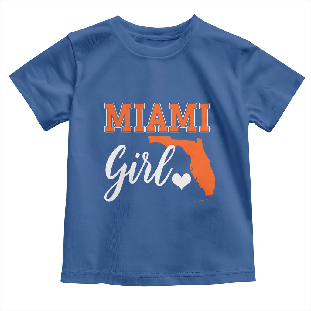 Miami Girl Pride Toddler T Shirt Florida State Map Local Love TS02 Royal Blue Print Your Wear