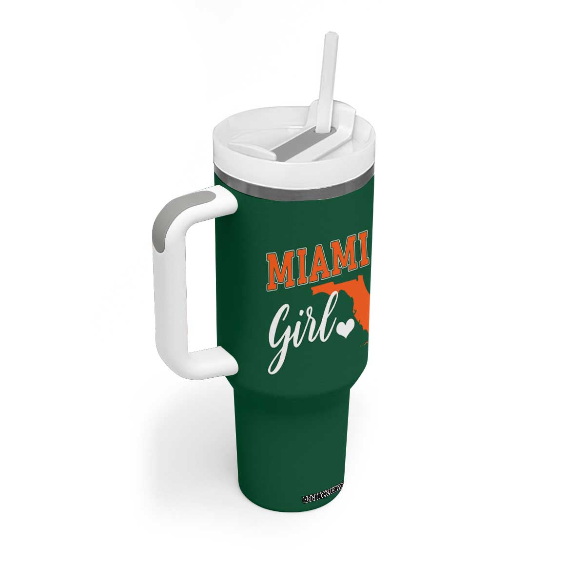 Miami Girl Pride Tumbler With Handle Florida State Map Local Love TS02 Print Your Wear
