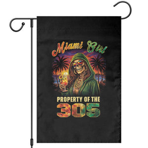 Miami Girl Skeleton Property of the 305 Garden Flag Tropical City Florida Pride Street Style TS02 Black Print Your Wear