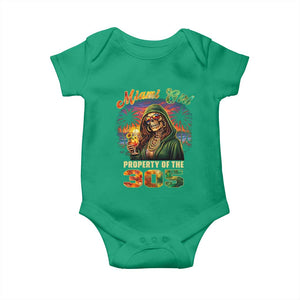 Miami Girl Skeleton Property of the 305 Baby Onesie Tropical City Florida Pride Street Style TS02 Irish Green Print Your Wear