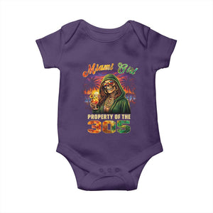 Miami Girl Skeleton Property of the 305 Baby Onesie Tropical City Florida Pride Street Style TS02 Purple Print Your Wear
