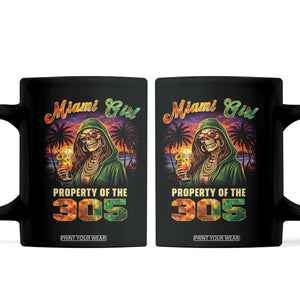 Miami Girl Skeleton Property of the 305 Coffee Mug Tropical City Florida Pride Street Style TS02 Black Print Your Wear