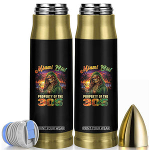 Miami Girl Skeleton Property of the 305 Bullet Tumbler Tropical City Florida Pride Street Style TS02 Black Print Your Wear