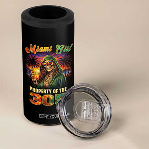 Miami Girl Skeleton Property of the 305 4 in 1 Can Cooler Tumbler Tropical City Florida Pride Street Style TS02 Print Your Wear