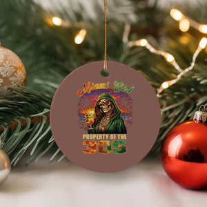 Miami Girl Skeleton Property of the 305 Ceramic Ornament Tropical City Florida Pride Street Style TS02 1pc Mocha Print Your Wear