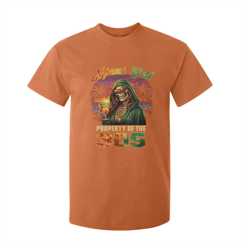 Miami Girl Skeleton Property of the 305 T Shirt For Kid Tropical City Florida Pride Street Style TS02 Orange Print Your Wear