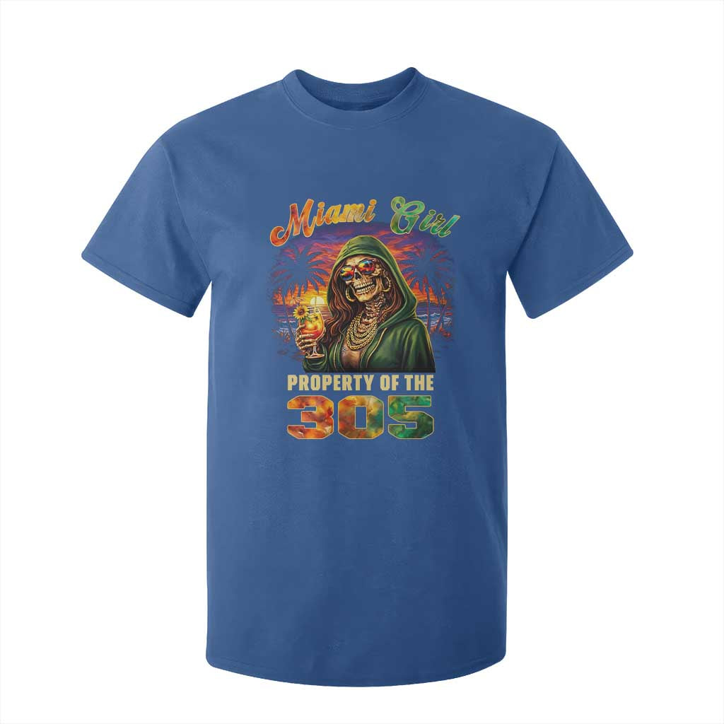 Miami Girl Skeleton Property of the 305 T Shirt For Kid Tropical City Florida Pride Street Style TS02 Royal Blue Print Your Wear