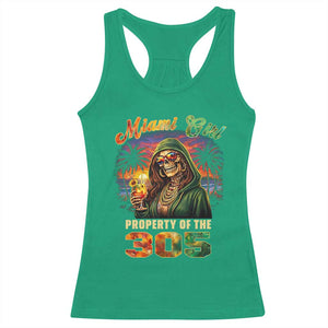 Miami Girl Skeleton Property of the 305 Racerback Tank Top Tropical City Florida Pride Street Style TS02 Irish Green Print Your Wear