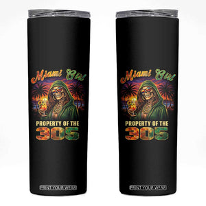 Miami Girl Skeleton Property of the 305 Skinny Tumbler Tropical City Florida Pride Street Style TS02 Black Print Your Wear